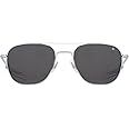 AO Original Pilot Sunglasses - Silver - True Color Gray SkyMaster Glass Lenses - Bayonet Temple - Polarized - 52-20-140