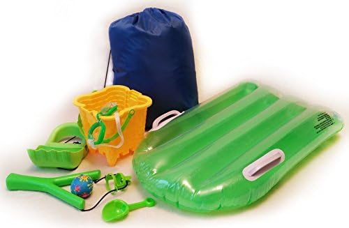 Kids Pool and Beach Toys Set with Sand Bucket and Shovels Inflatable Float Swimming Goggles Sling Shot and Ball for Children's Indoor Outdoor Water Party