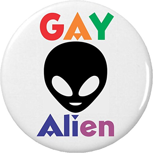 GAY Alien 2.25â€ Large Pinback Button Pin Extraterrestrial Outer Space UFO