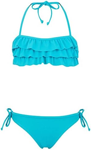 Snapper Rock Girls Bandeau Bikini UV UPF 50+ Cute & Elegant Summer Swimwear for Kids & Teens
