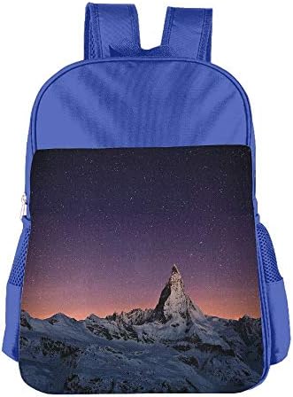 Haixia Child Boys&Girls Backpack Night Matterhorn Peak Zermatt Switzerland Galactic View European Natural Landmark Decorative Purple Coral Beige