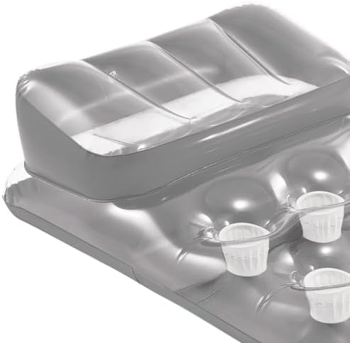 58894EU - Tapete Insuflável 18 Copos de Prata + Almofada 188x71 cm