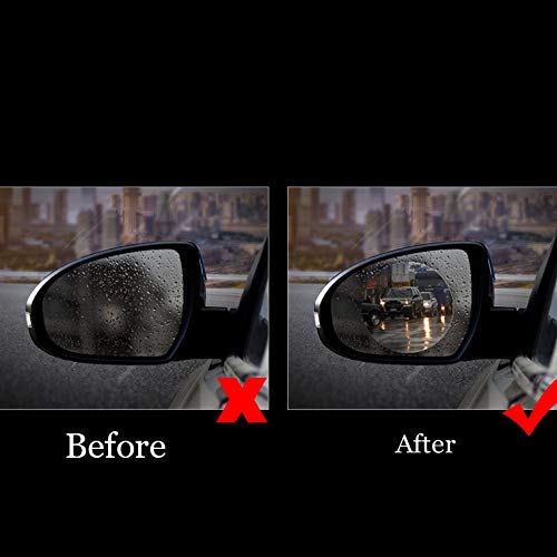 ELESKY Car Rear View Mirror Film HD Clear Rainproof Film Anti-Fog Anti-Glare Anti-Scratch Anti-Mis Rainproof Waterproof, Safe Driving Sticker