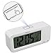 Chelvee Alarm Clock, Time Date Temperature Display, Snooze, 3 Groups Alarm Time, Weekday Alarm Settings, Built-in Rechargeable Lithium Battery Operated (White) (White1)