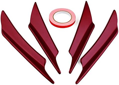Alpha racing Ruien 4 PCS Red Plastic Car Front Bumper Canard Splitter Canards Exterior