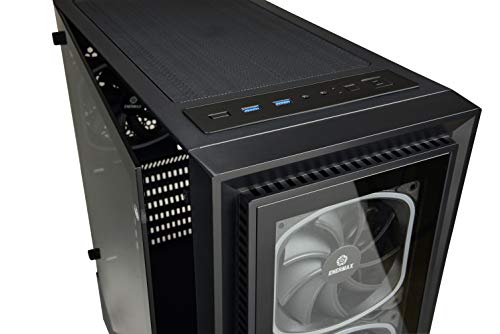 Enermax Starryfort SF30 Addressable RGB ARGB Mid Tower Gaming PC Case Tempered Glass Per-Installed A-RGB Fans (X4), ECA-SF30-M1BB-ARGB