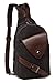 Aidonger Body Purse Chest Bag Bodybag Canvas and Leather Messenger Bag (Black)