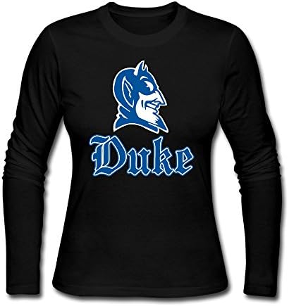 Women's Duke Blue Devils Heather Royal Logo Long Sleeve Tshirt Black