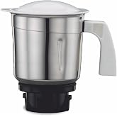Preethi Medium Mixer Jar for Eco Twin, Eco Plus, Nitro and Blue Leaf, 1-Liter, Silver
