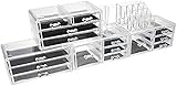 Unique Home Acrylic Jewelry & Cosmetic Storage Makeup Organizer, 5 Piece Set