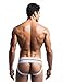 F plus R Mens Strip Waistband Athletic Supporter Jockstrap Sexy Swimwear White Small