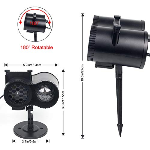 Ocean Wave Christmas Projector Lights, KOOT 2 in 1 Outdoor Waterproof Decoration Light with 12 Switchable Slides Pattern 10 Water Ripple Effect, Landscape Lights for Xmas Halloween Holiday Birthday - Thumbnail 6