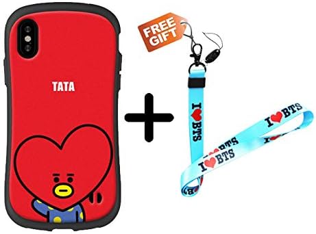 BTS case BTS Phone Cases BTS iPhone case 6/6s,6 Plus,7,8,6s Plus,7 Plus,8 Plus,x with BTS Long Lanyard Neck Strap (TATA, iPhone 7/8)