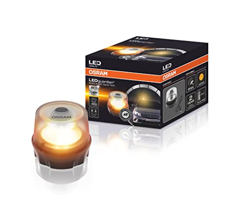 OSRAM LEDguardian® ROAD FLARE Signal TA20, LEDSL104, wiederaufladbare magnetische LED-Warnleuchte mit Straßenzulassung, 2000K, anwendbar in Notsituationen im St