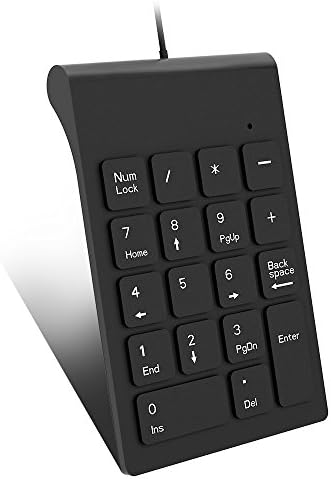 Numeric Keypad USB Wired Number Pad Mini Numpad Portable 18 Keys Keyboard Financial 10 keys number Accounting Keypad for Laptop Desktop PC Notebook Black