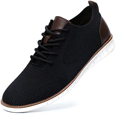knee length dresses for ladies PUAMSS Men's Mesh Fabric Business Casual Dress Shoes Black / 6