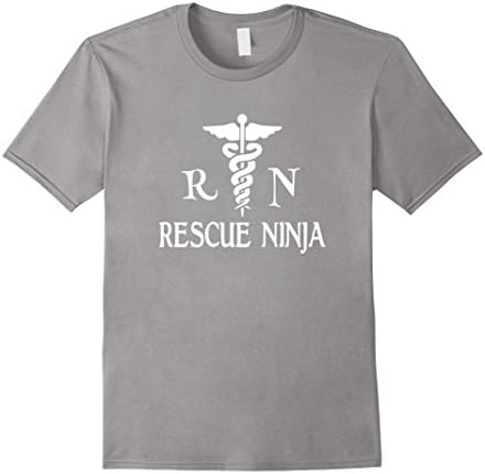 RN Rescue Ninja Nurse Tshirt Nurse Shirt RN Tshirt - Male Medium - Slate