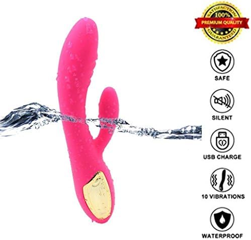 Rabbit Dilldós Vibrant Toys For Women, Waterproof Wireless Thrusting Multi Speed Silicone Smooth Massage Stick, USB Rechargeable Viberate Toys For Adults Female, Pink