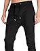 ITALYMORN Black Joggers Men with Pockets (Black, Medium)