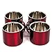 Farnsworth & Lloyd Red Stainless Steel Double Wall Espresso Cups, Small, Set of 4