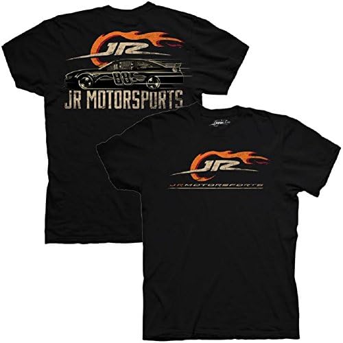 Dale Earnhardt Jr-JR Motorsports T-Shirt Collection-Black Flame Car Graphic-Black-XL