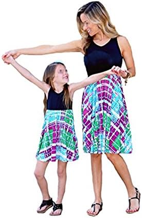 Tianve 2018 Fashion Family Matching Outfits Mommy and Me Floral Print Casual Dress for Summer (for Daughter, 3-4 T)