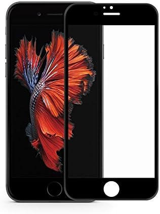 IPhone 7 Full Cover 3D Full Screen Protector Toughened Glass Carbon Fiber HD Clear Screen Protector Anti-Blu-Ray Eye Protection-Black Soft Edge