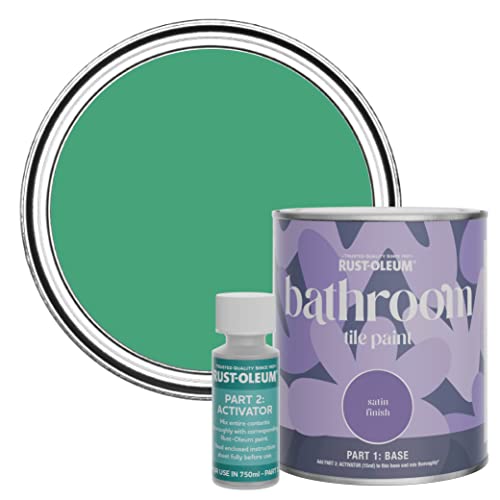 Rust-Oleum Green Water-Resistant Bathroom Tile Paint in Satin Finish - Emerald 750ml