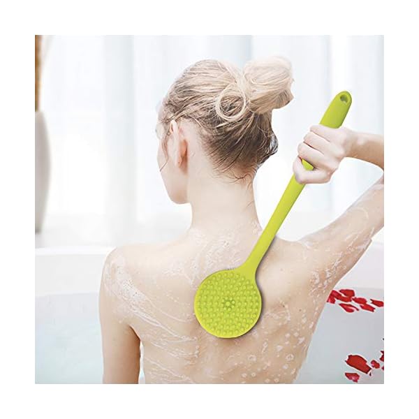 Ithyes Silicone Body Brush, Bath Brush Back Scrubber Long Handle Bath Shower Brush with Ultra Soft Bristles,Non-Slip…