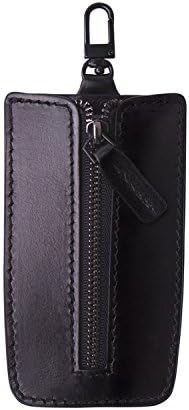 Safelake Full-Grain Cow Leather Key Holder Hand-Crafted Key Wallet Keys Organizer Black