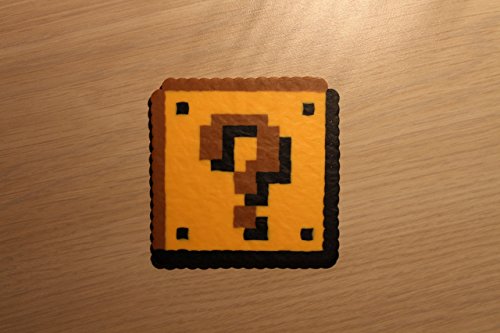 2D Question Mark Block Pixel Art Bead Sprite from Super Mario Bros