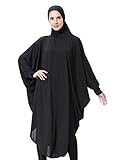 GladThink Womens Muslim Bat's-wing-sleeves Dress Hijab Two in One M