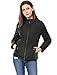 Allegra K Women's Long Sleeves Zippered Pockets Padded Quilted Jacket XS Black