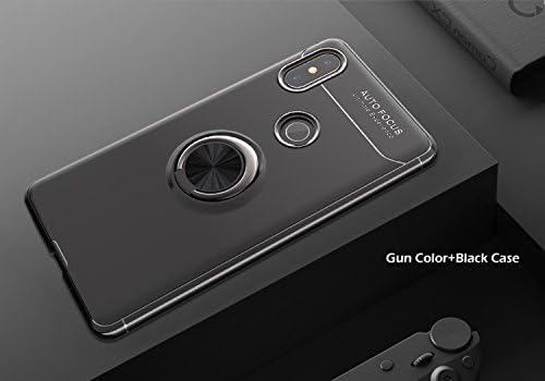 Xiaomi Mi Mix 2S Case, Mylboo 360 Degree Rotating Ring Magnetic Car Mount Rugged Shock Absorption & Dustproof Complete Protection Hybrid Case for Xiaomi Mi Mix 2S, Black
