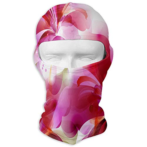 Balaclava Red Butterfly Floral Full Face Masks UV Protection Ski Hat Headcover Motorcycle Neck Warmer Hood For Cycling Women Men Youth