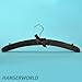 HANGERWORLD 5 Black 17inch Satin Padded Top Garment Clothes Coat Hangers with Buttons