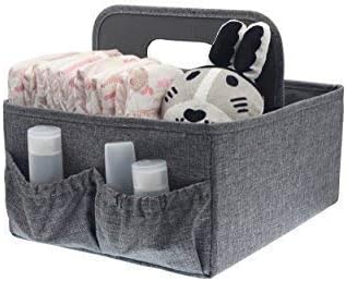 Best Foldable Diaper & Wipes Caddy -Nursery Foldable Caddy-Portable Diaper Changing Organizer Portable Diaper Caddy-Huge Space for Bottles, Toys & Wipes. Perfect Baby Shower Gift (Gray)