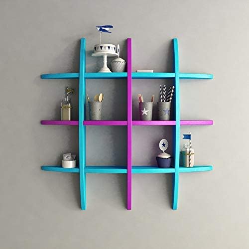 Amaze Shoppee MDF Globe Shape Wall Shelves (Purple and Blue, Standard Size)