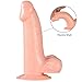 Penis Sex Toy Vibrator - For Vagina/Ass - Men and Women - Use Dildo to Enhance Orgasms - Sexual Bedroom Cock and Balls Product - Suction Cup to Wall/Floor/Shower/Tub