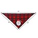 PAWCHIE 2 PCS Christmas Dog Bandanas with Handmade Applique (Santa Claus & Elk), Washable Plaid Triangle Bibs Scarfs for Puppy