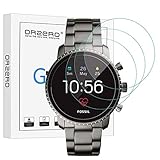[3 Pack] Orzero for Fossil Men's Gen 4 Q Explorist HR Smartwatch Tempered Glass Screen Protector [Upgraded], 2.5D Arc Edges 9 Hardness HD Anti-Scratch Bubble-Free [Lifetime Replacement Warranty]