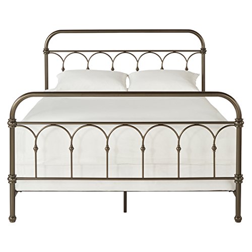Vintage Metal Bed Frame Antique Rustic Dark Bronze Cast Knot Headboard Footboard Retro Country Bedroom Furniture (King)