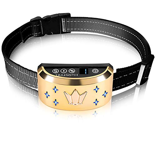 HVRSTVILL Dog Bark Collar Effective for Small Medium Large Dogs with Beep Vibration and Harmless Shock – Rechargeable Anti Bark Training Collar, Safely and Humane Dog Shock Collar, Adjustable Belt