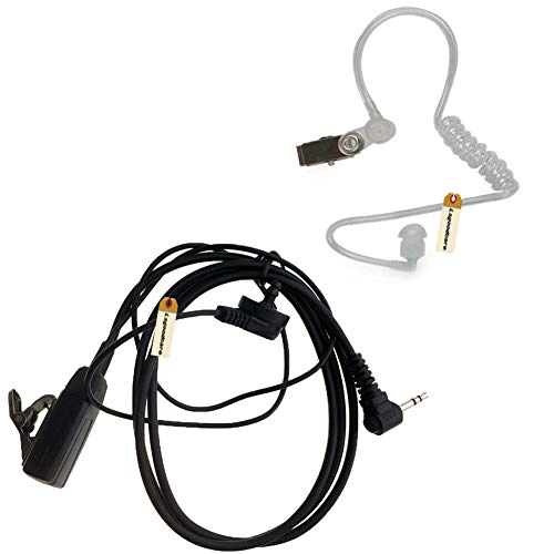 Lsgoodcare 1 Pin Covert Acoustic Tube Earpiece Headset PTT Mic and Replacement Ear Mold Earbud Pink Medium Compatible for Motorola Cobra Talkabout 2 Way Radio MT200 EM1000 Walkie Talkie, Pack of 5 - Thumbnail 2