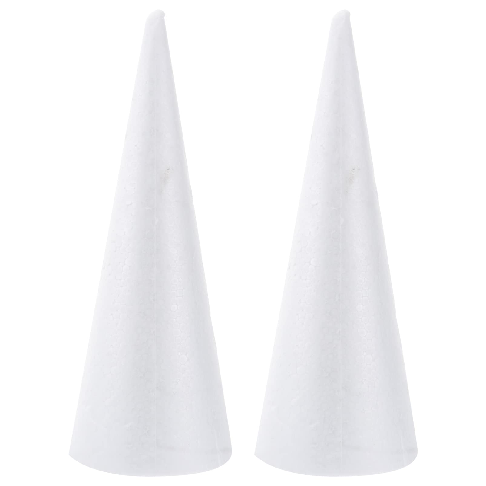 Craft Foam 2pcs Foam Cones for Crafts Cone Large Christmas Tree Cone Foam Shape Statue for DIY Craft Project Christmas Tree Table Centerpiece Wreath Rings 30cm