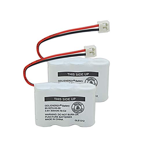 GEILIENERGY 2/3AA 3.6V NI-CD Cordless Phone Battery Compatible with at&T 2422 80-5074-00-00 1165 4200 E1802(2 Pack)