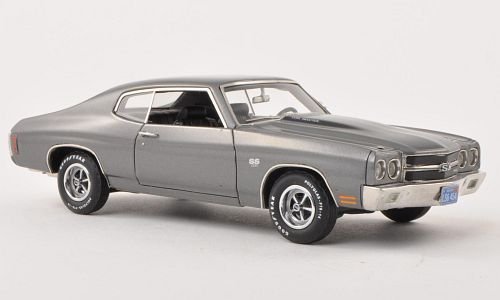 Chevrolet Chevelle SS 454, met.- grey with black stripes , 1970, Model Car, Ready-made, Ertl American Muscle 1:43