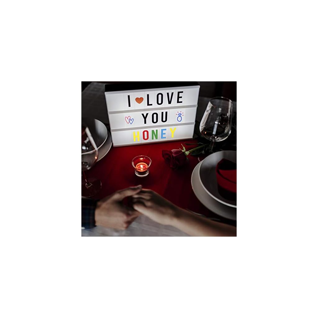 Light Box A4 mit 300 Buchstaben und Emojis, USB - BONNYCO | Ä Ö Ü ß