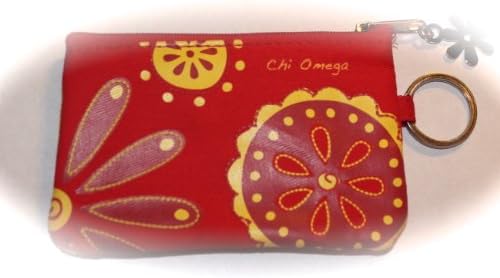 Chi Omega ID wallet and key chain coin purse