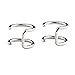 SummShine Surgical Steel Non-Pierced Clip On Earrings Fake Ear Nose Cartilage Cuff Ring (Silver)